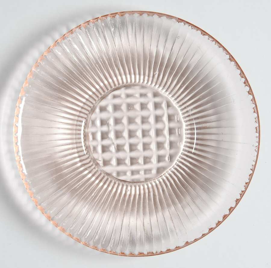 Homespun Pink Saucer for Child's Cup by Jeannette-1