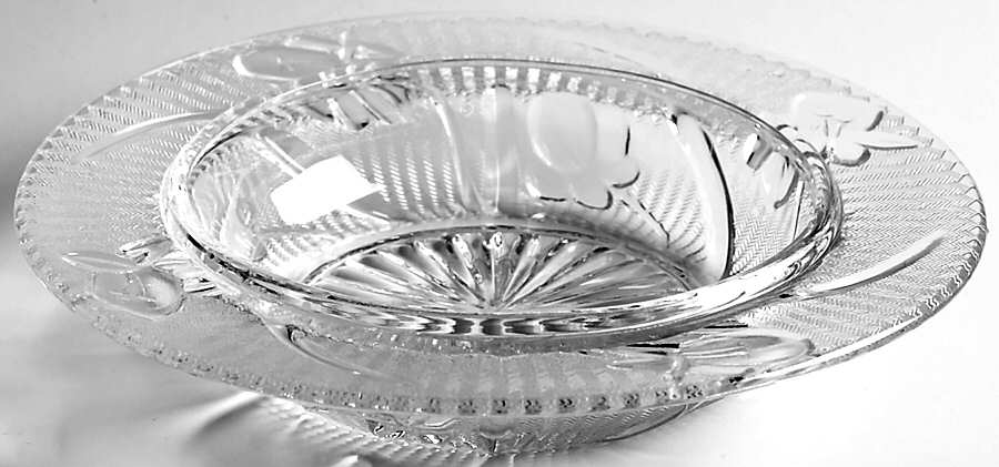 Iris Clear Round Butter Dish No Lid by Jeannette-1