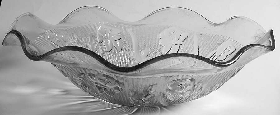 Iris Clear 11" Large Fruit Bowl by Jeannette-1