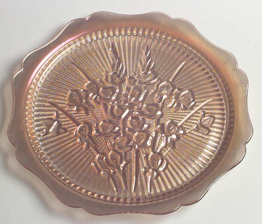 Iris Iridescent 12" Sandwich Plate by Jeannette-1