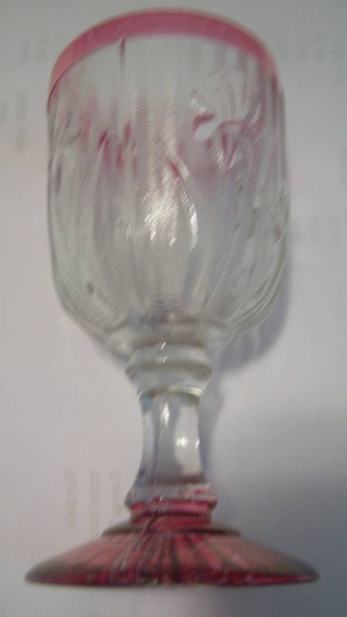 Iris Ruby Flash Water Goblet by Jeannette-1