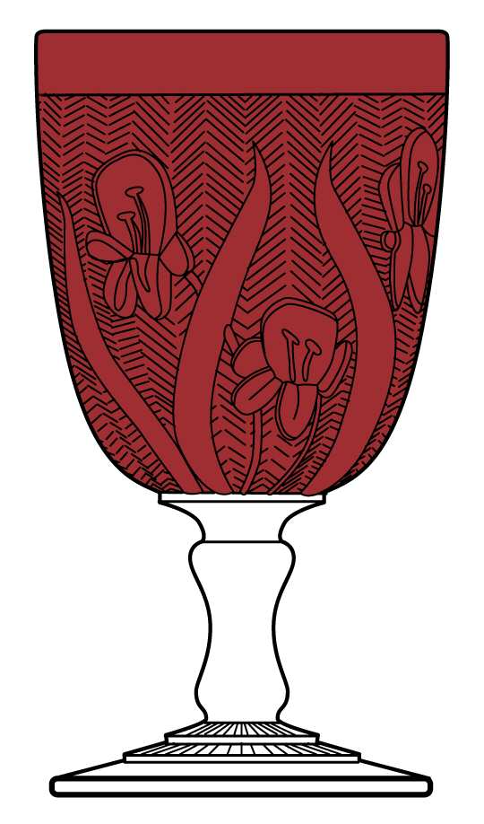 Iris Ruby Flash Water Goblet by Jeannette-1