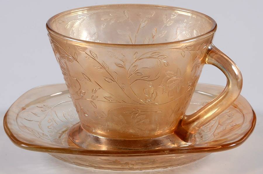 Floragold Cup and Saucer, No Ring Bread & Butter Plate by Jeannette-1