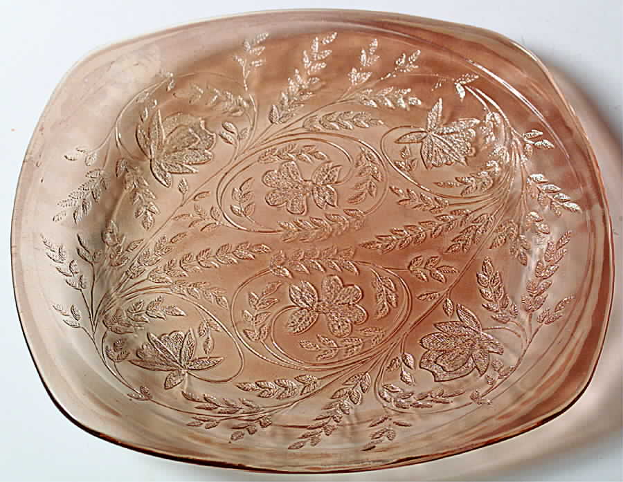 Floragold Square Dinner Plate by Jeannette-1