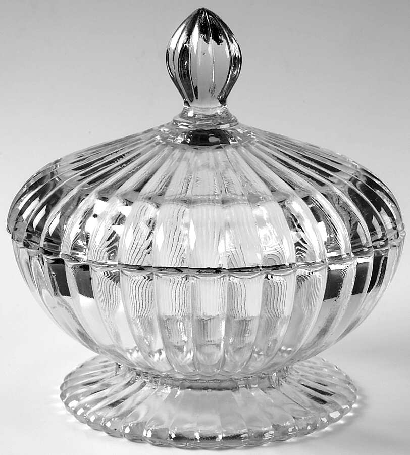 National Clear Candy Jar & Lid by Jeannette-1