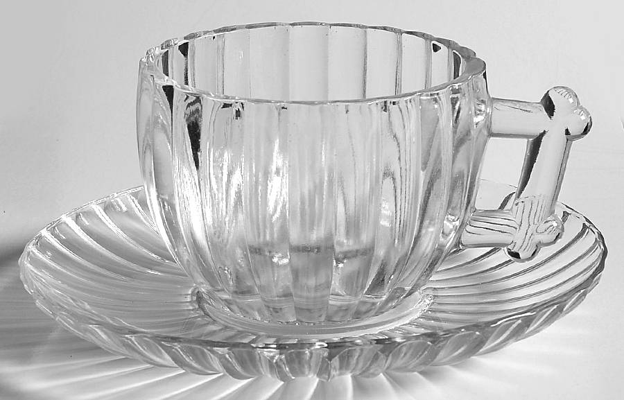 National Clear Cup & Saucer Set by Jeannette-1