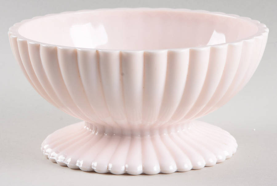Shell Pink Milk Glass Open Candy Dish by Jeannette-1