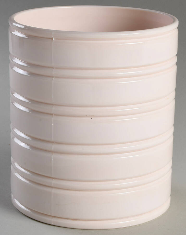 Shell Pink Milk Glass Cookie Jar No Lid by Jeannette-1