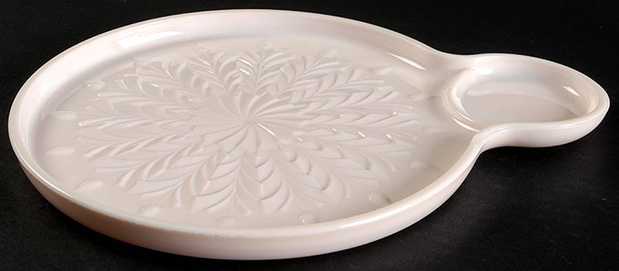 Shell Pink Milk Glass Snack Plate No Cup by Jeannette-1