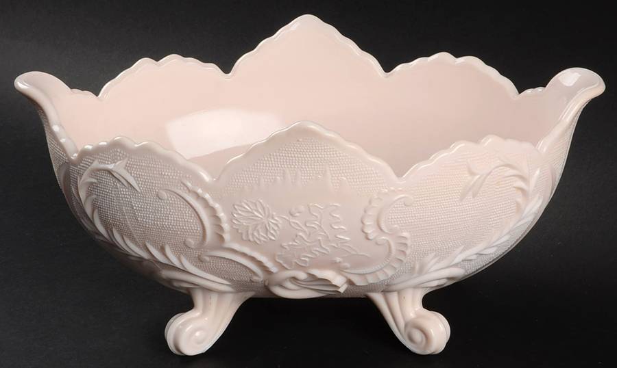 Shell Pink Milk Glass Lombardi Bowl (Design Inside) by Jeannette-1