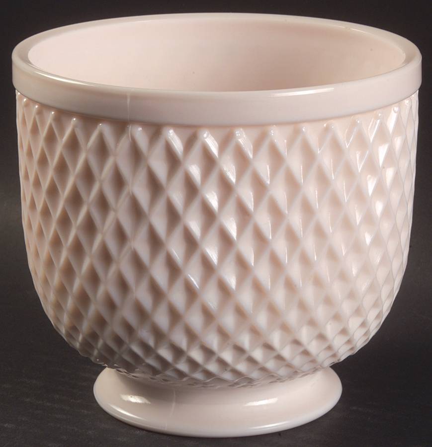 Shell Pink Milk Glass Small Cachepot by Jeannette-1