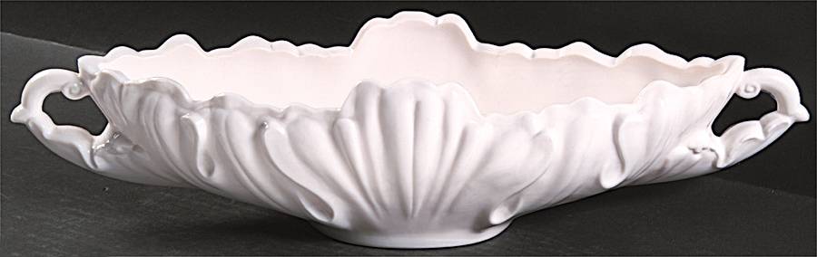 Shell Pink Milk Glass Large Gondola Fruit Bowl by Jeannette-1