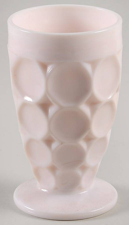 Shell Pink Milk Glass Juice Glass by Jeannette-1