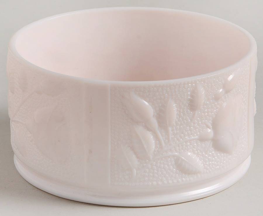 Shell Pink Milk Glass Powder Jar No Lid by Jeannette-1