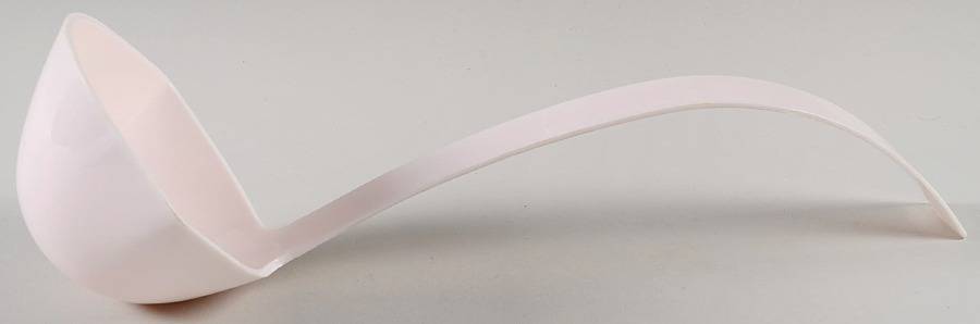 Shell Pink Milk Glass Plastic Punch Ladle by Jeannette-1
