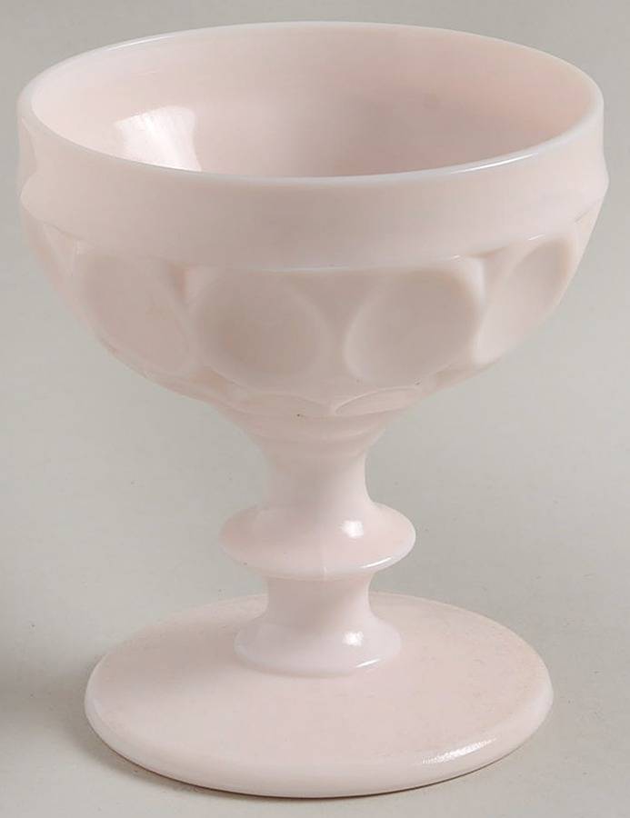 Shell Pink Milk Glass Champagne/Tall Sherbet by Jeannette-1