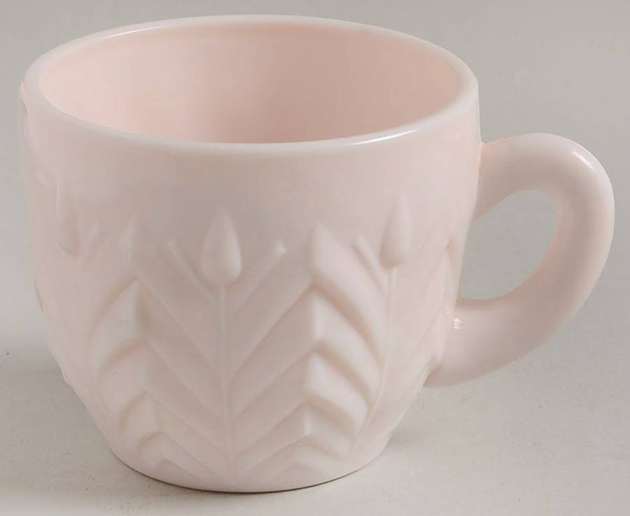 Shell Pink Milk Glass Punch Cup by Jeannette-1