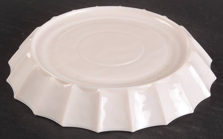 Shell Pink Milk Glass Lazy Susan Base Only by Jeannette-1