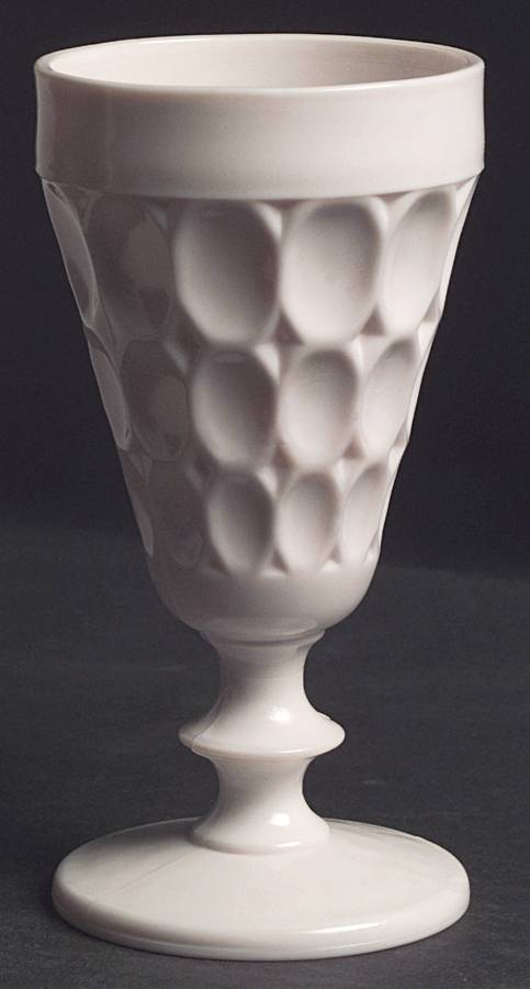 Shell Pink Milk Glass Water Goblet by Jeannette-1