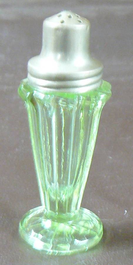 Sierra Green Footed Shaker & Metal Lid by Jeannette-1