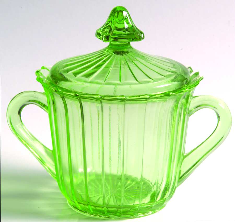 Sierra Green Sugar Bowl & Lid by Jeannette-1