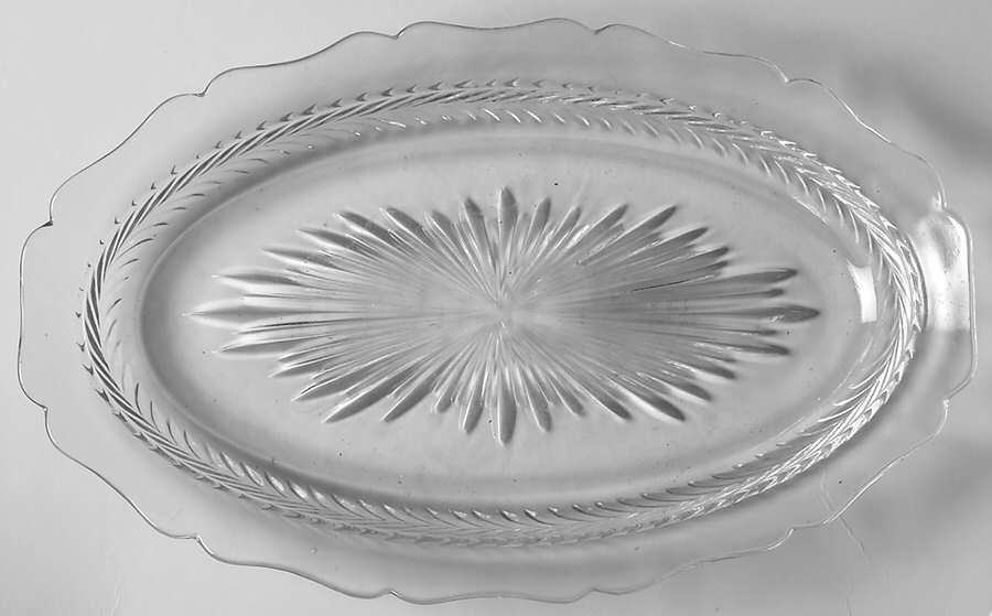 Sunburst "Herringbone" Oval Tray by Jeannette-1