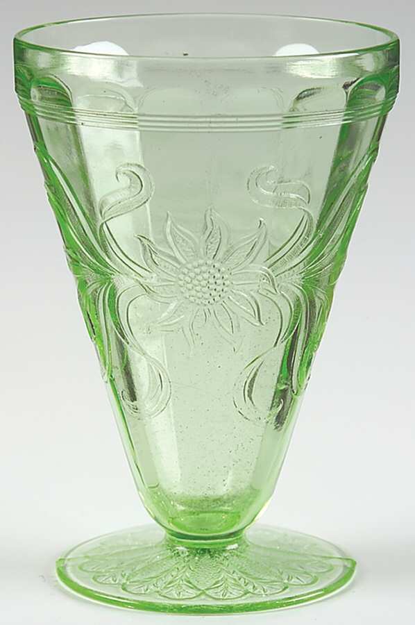 Sunflower Green 8 Oz Footed Tumbler by Jeannette-1
