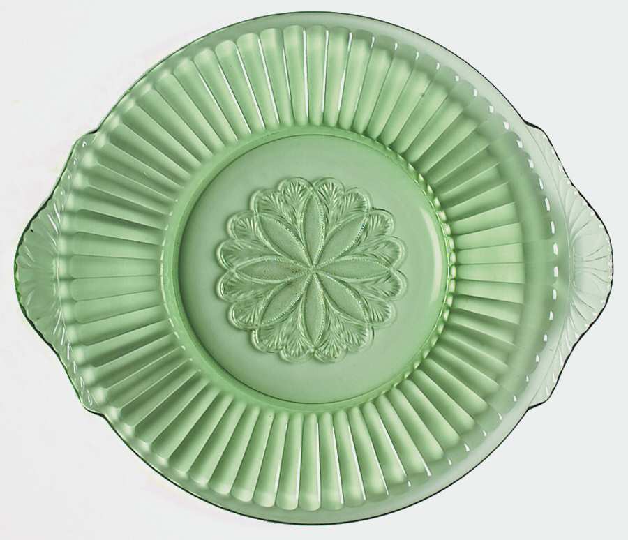 Sunflower Green 10" Sandwich Plate by Jeannette-1
