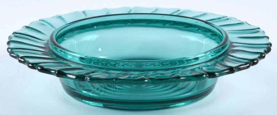 Swirl Ultramarine (Blue Green) Round Butter Dish No Lid by Jeannette-1