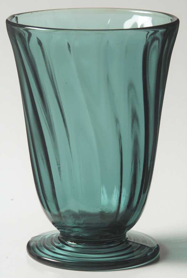 Swirl Ultramarine (Blue Green) 9 Oz Footed Tumbler by Jeannette-1
