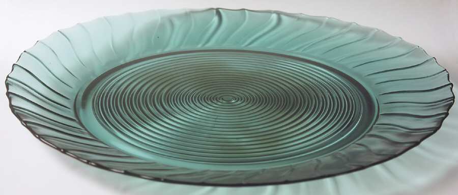 Swirl Ultramarine (Blue Green) 12" Sandwich Plate by Jeannette-1