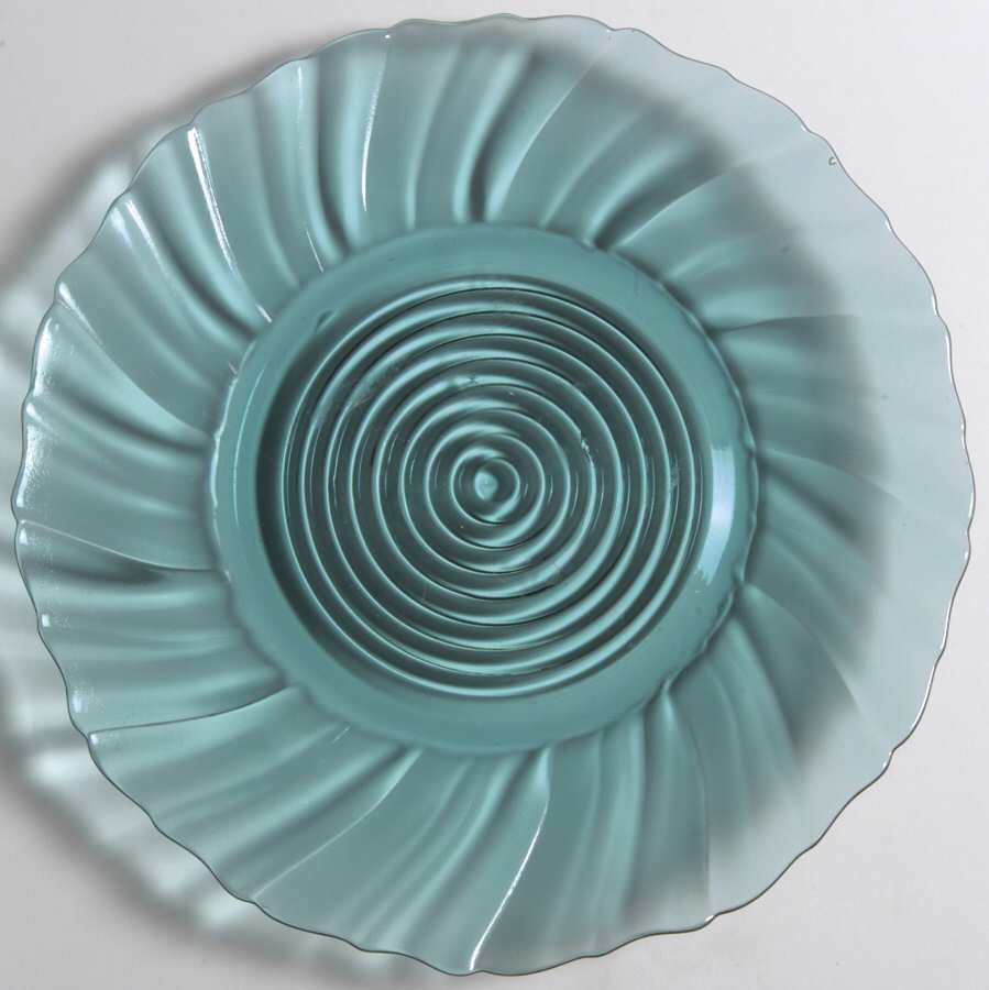 Swirl Ultramarine (Blue Green) 7" Salad Plate by Jeannette-1