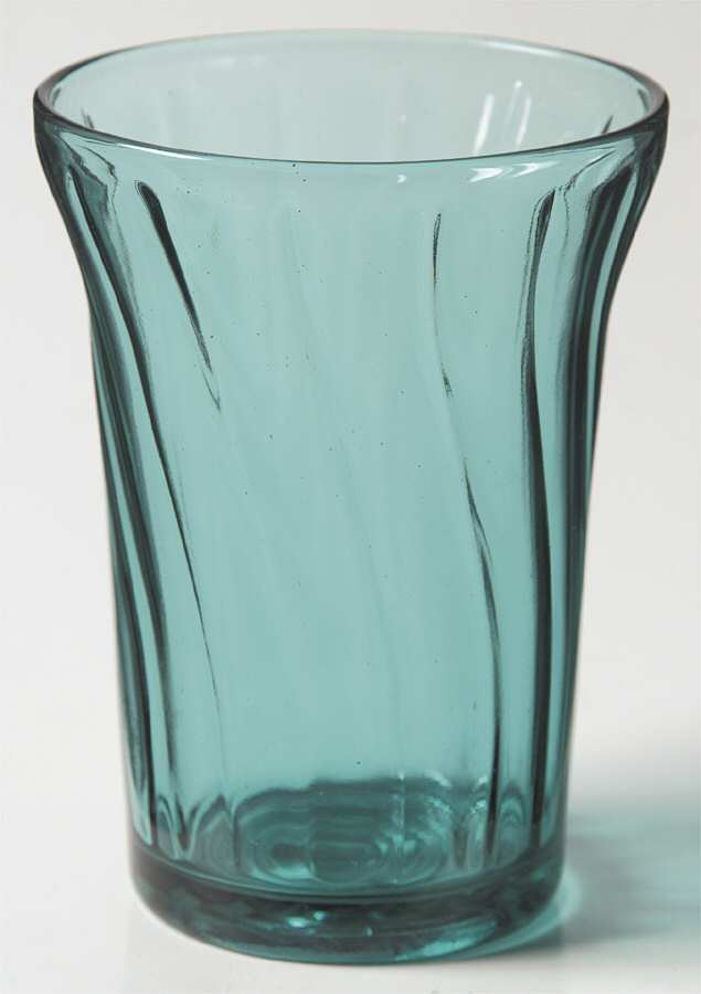Swirl Ultramarine (Blue Green) 9 Oz Flat Tumbler by Jeannette-1