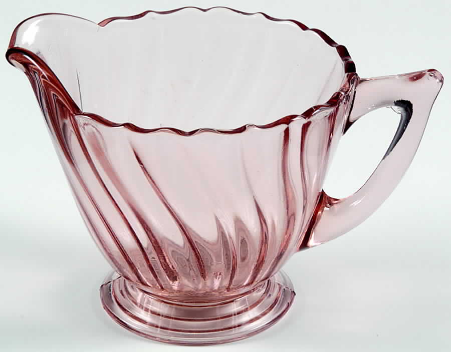 Swirl Pink Footed Creamer by Jeannette-1