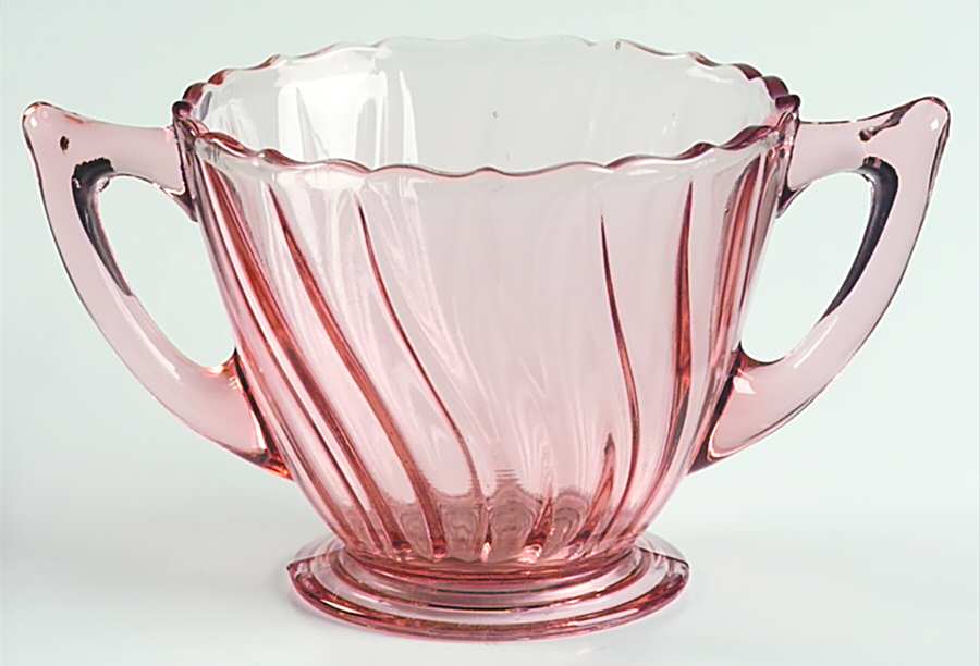 Swirl Pink Footed Open Sugar by Jeannette-1