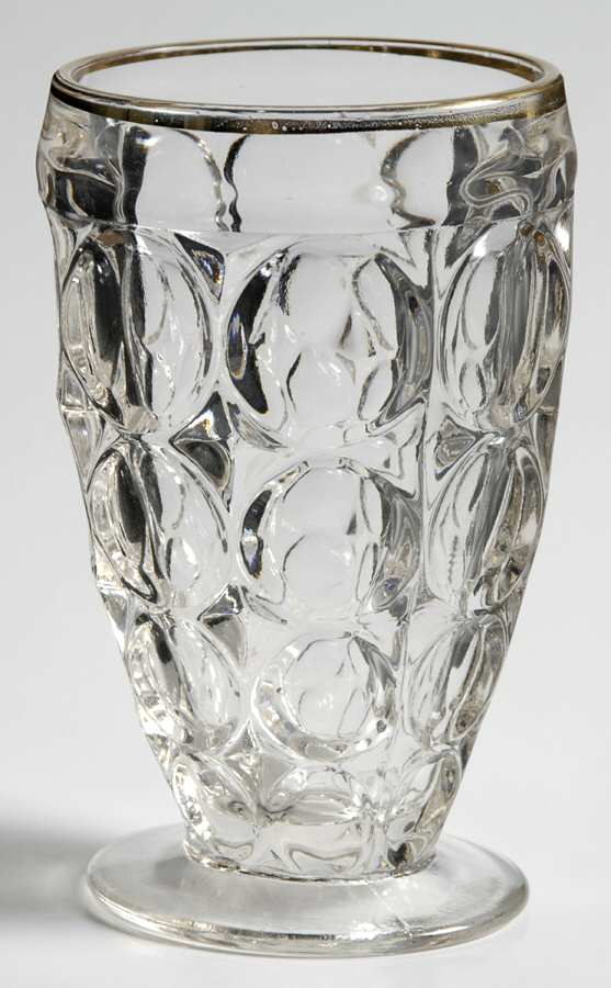 Thumbprint (Gold Trim) Juice Glass by Jeannette-1