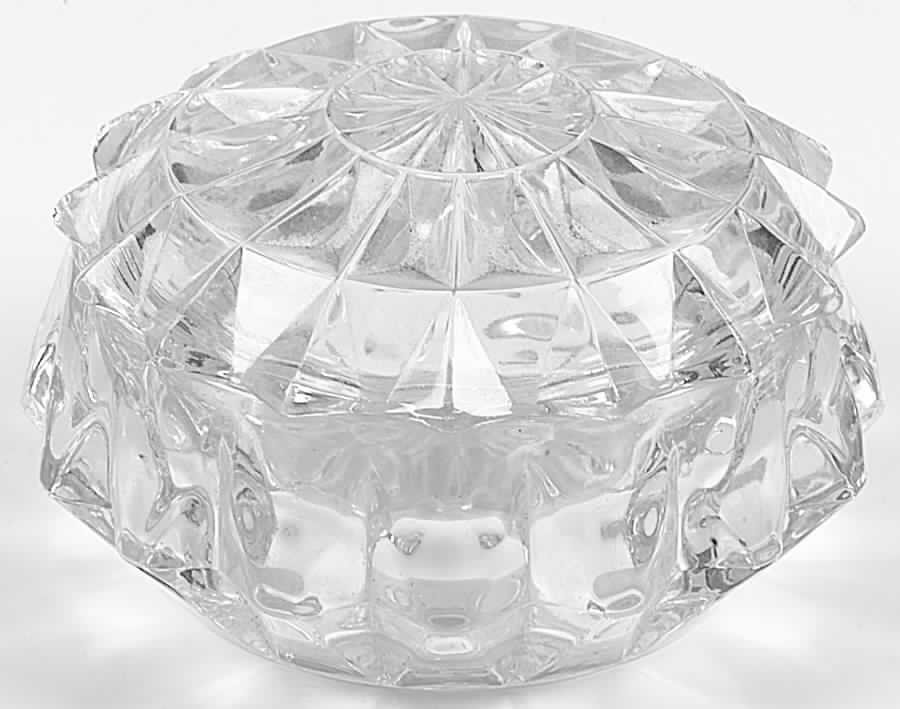 Windsor Clear Round Puff Box with Lid by Jeannette-1