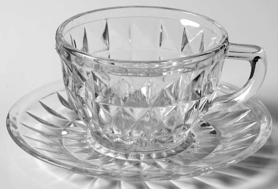 Windsor Clear Cup & Saucer Set by Jeannette-1