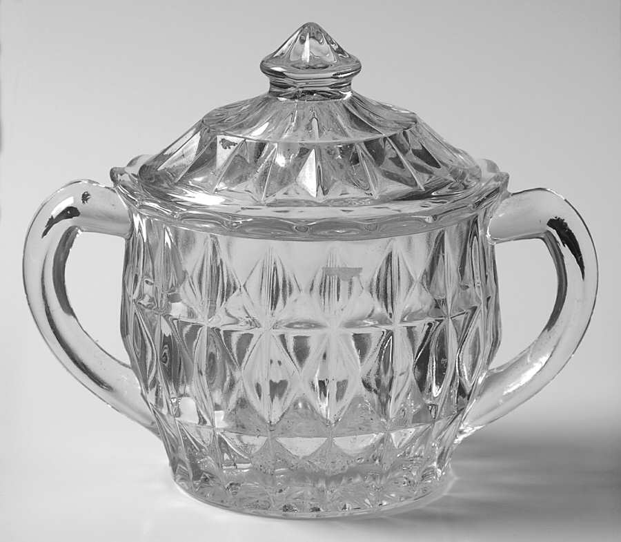 Windsor Clear Sugar Bowl & Lid by Jeannette-1