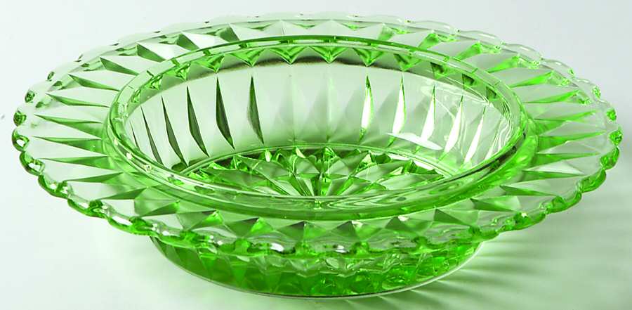 Windsor Green Round Butter Dish No Lid by Jeannette-1