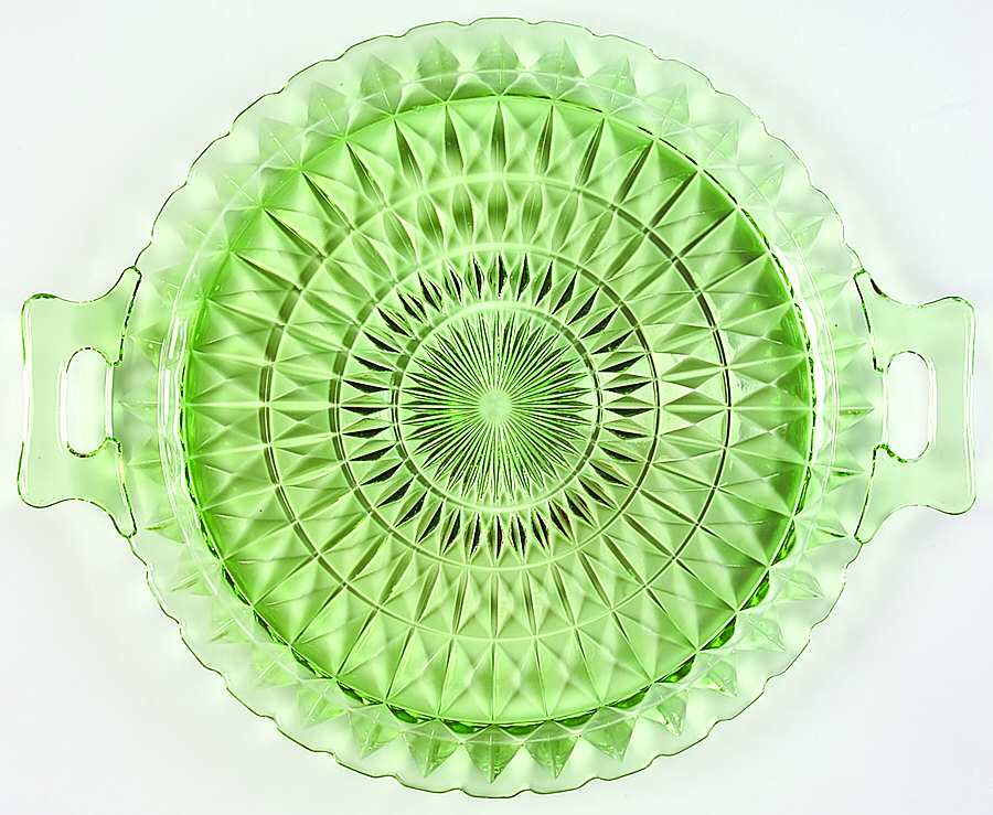 Windsor Green 12" Sandwich Plate by Jeannette-1