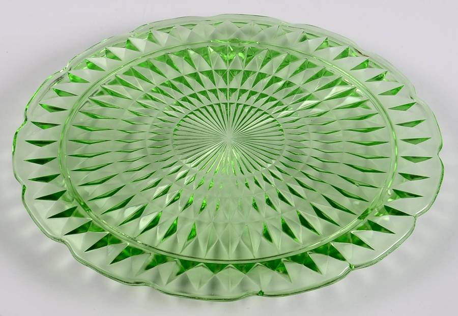 Windsor Green Footed Cake Plate by Jeannette-1