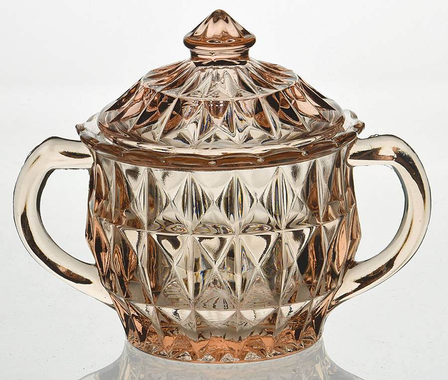 Windsor Pink Sugar Bowl & Lid by Jeannette-1