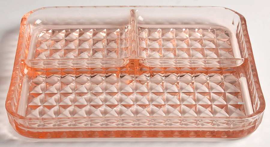 Windsor Pink 8" Square 3 Part Relish by Jeannette-1