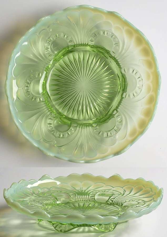 Tokyo Green Opalescent 8" Decorative Plate by Jefferson Glass-1