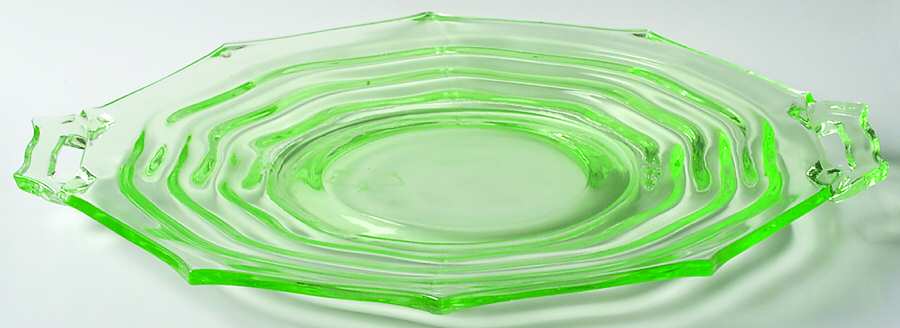 Ocean Wave Green Handled Cake Plate by Jenkins-1