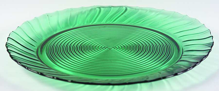 Swirl Ultramarine (Green) 12" Sandwich Plate by Jeannette-1