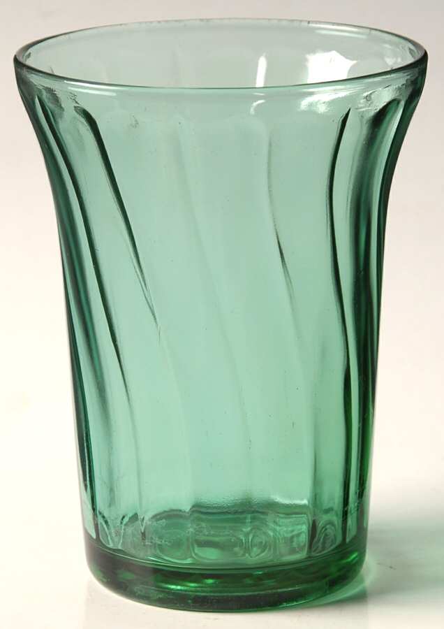 Swirl Ultramarine (Green) 9 Oz Flat Tumbler by Jeannette-1