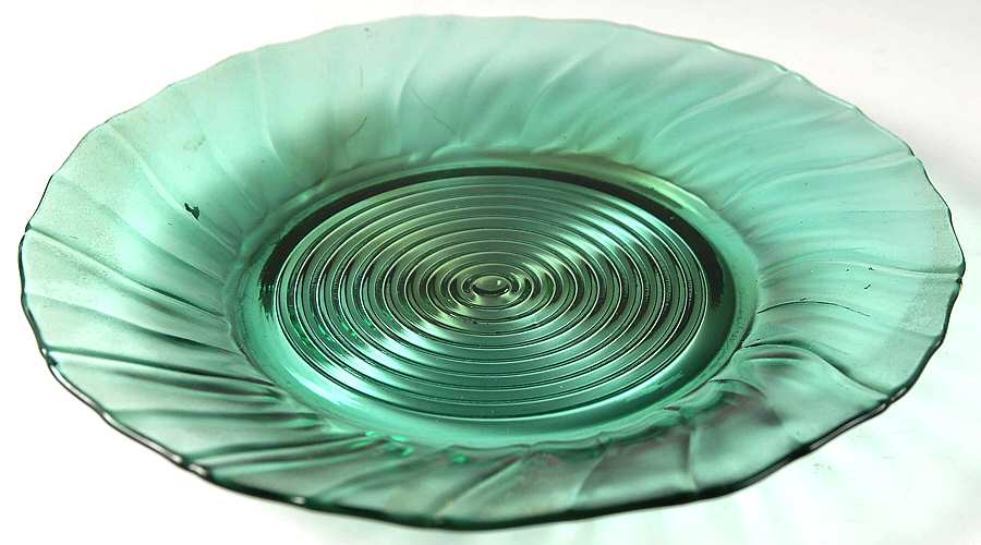 Swirl Ultramarine (Green) 7" Salad Plate by Jeannette-1