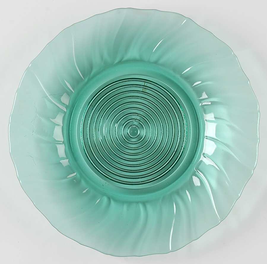 Swirl Ultramarine (Green) 7" Salad Plate by Jeannette-1